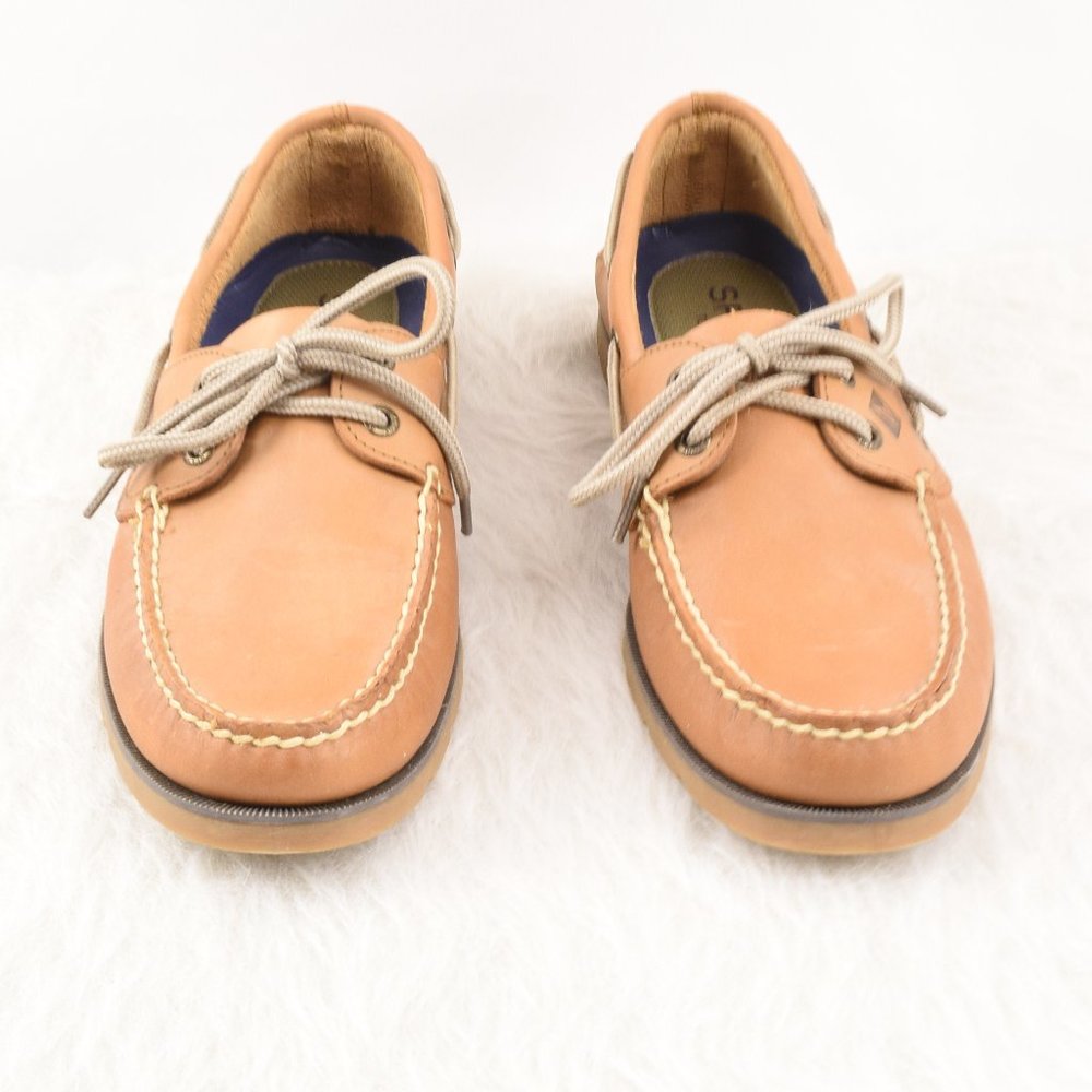 Sperry Leather Boat Deck Slip on Shoes 8 - Picture 2 of 13